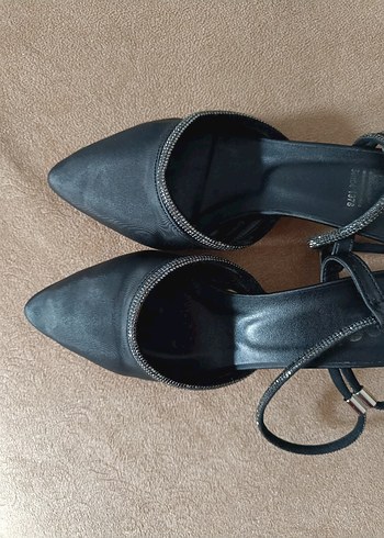 Siyah Yılan Desenli Stiletto Topuklu Kadın Ayakkabı - Görsel 2