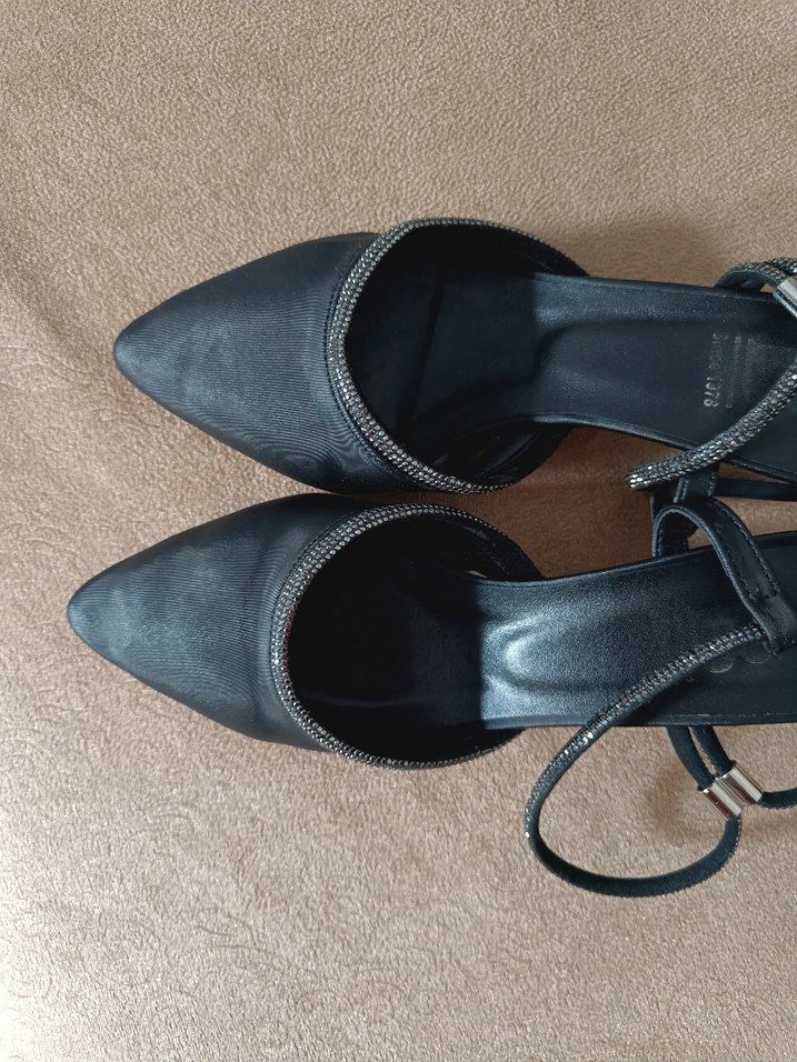 Siyah Yılan Desenli Stiletto Topuklu Kadın Ayakkabı - Görsel 2