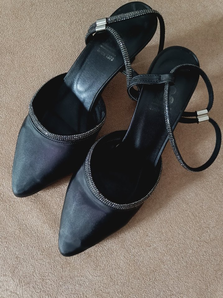 Siyah Yılan Desenli Stiletto Topuklu Kadın Ayakkabı - Görsel 4