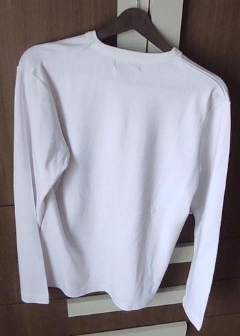 Beyaz Baskılı Uzun Kollu Hamile Tişörtü 60 70 kiloya uygun - Görsel 2