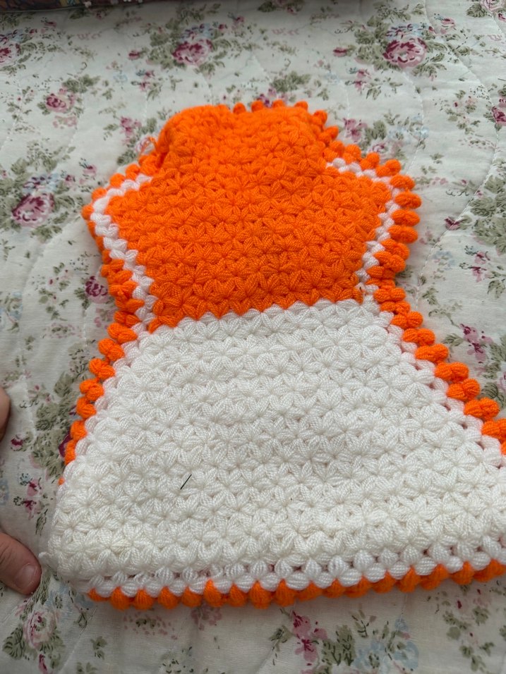 Renkli Turuncu El Örgüsü Banyo Süngeri - Görsel 2