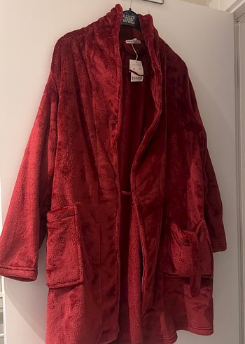 Sıfır Bordo Oysho Sabahlık - Görsel 3