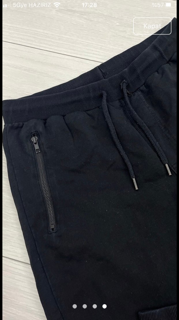 Erkek Siyah Fermuarlı Kısa Paça Eşofman - Görsel 4