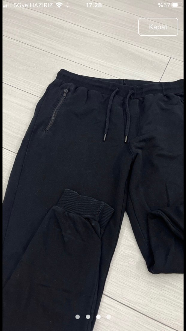 Erkek Siyah Fermuarlı Kısa Paça Eşofman - Görsel 3