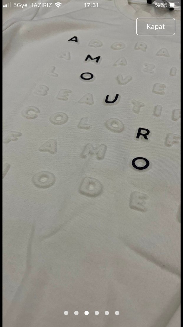 Beyaz Pamuklu Erkek Yazı ve kabartma detaylı Sweatshirt - Görsel 3