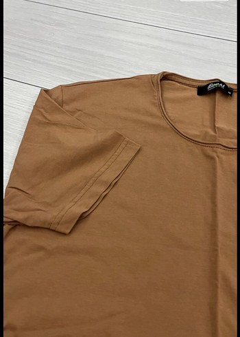 Erkek Kahverengi Kısa Kollu Basic Tişört - Görsel 3