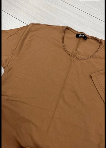 Erkek Kahverengi Kısa Kollu Basic Tişört - Görsel 2