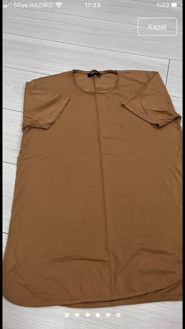 Erkek Kahverengi Kısa Kollu Basic Tişört - Görsel 4