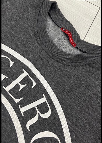 Grunge Punk Baskılı Gri Kadın Sweatshirt - Görsel 3