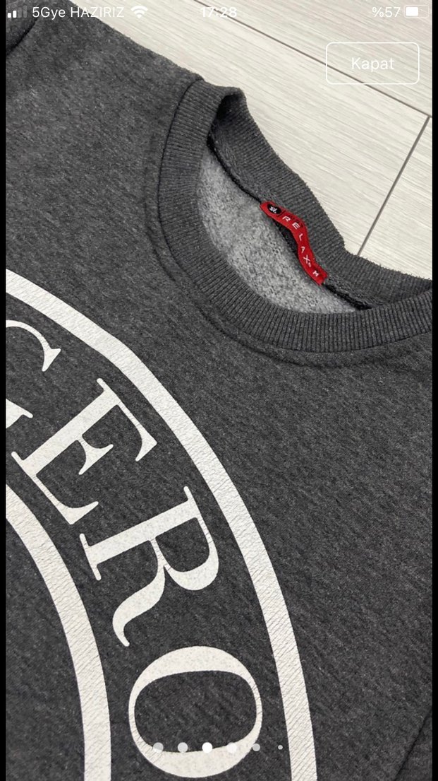 Grunge Punk Baskılı Gri Kadın Sweatshirt - Görsel 3