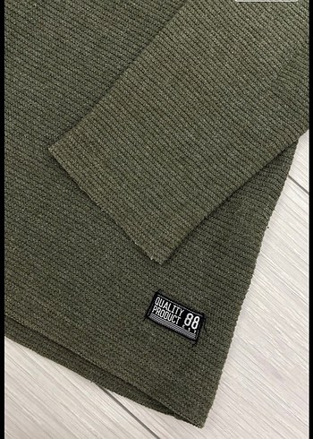 Koyu yeşil Erkek Triko Basic Kazak - Görsel 4