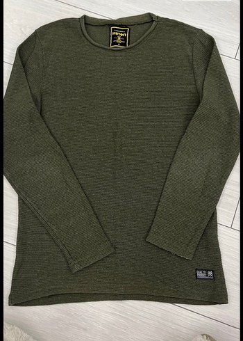 Koyu yeşil Erkek Triko Basic Kazak - Görsel 3