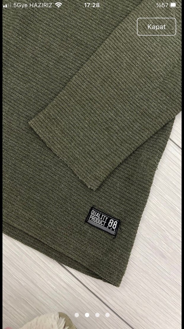 Koyu yeşil Erkek Triko Basic Kazak - Görsel 4