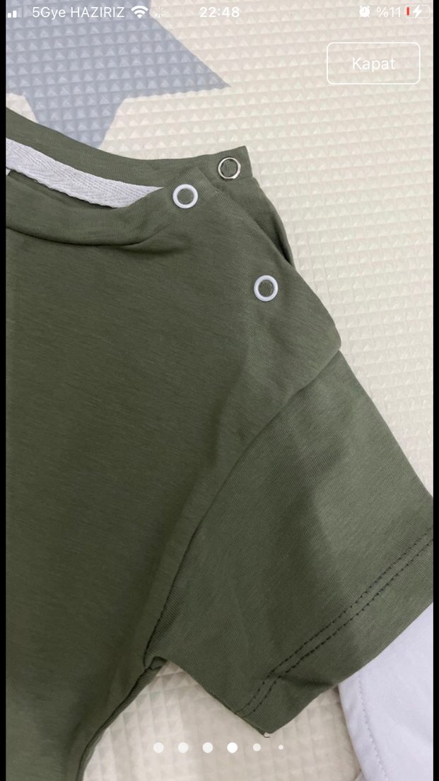 Yeşil Kısa Kollu Erkek Bebek Takımı - Görsel 4