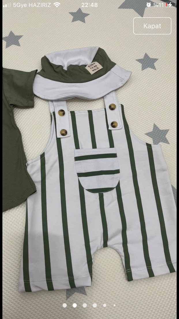 Yeşil Kısa Kollu Erkek Bebek Takımı - Görsel 2