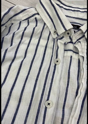 Erkek çizgili, Southblue marka M beden gömlek - Görsel 5