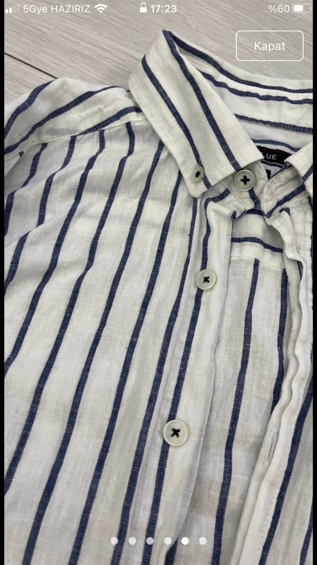 Erkek çizgili, Southblue marka M beden gömlek - Görsel 5