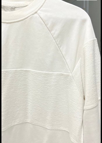 Beyaz Kadın Uzun Kollu Sweatshirt - Görsel 4