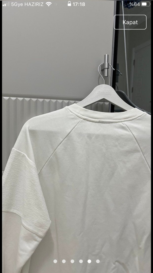 Beyaz Kadın Uzun Kollu Sweatshirt - Görsel 5