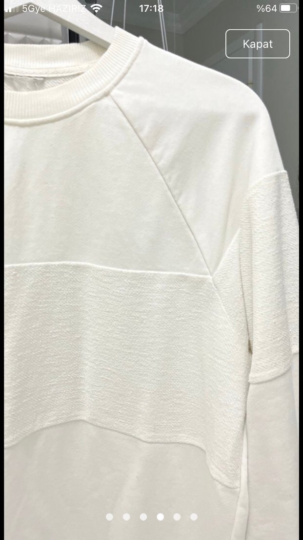 Beyaz Kadın Uzun Kollu Sweatshirt - Görsel 4