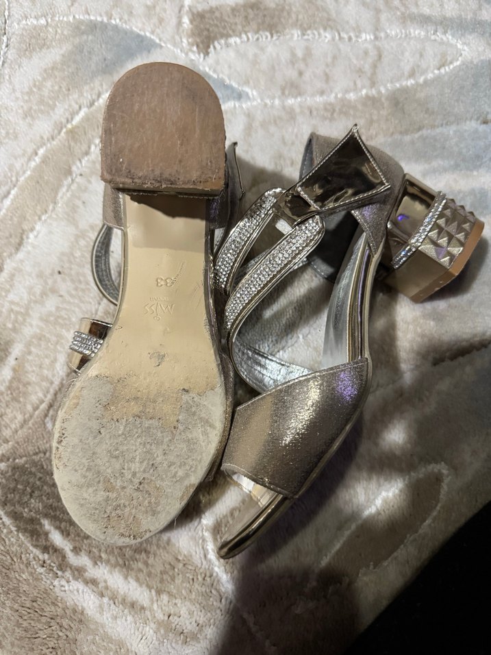 Gold renkli çocuk abiye ayakkabı - Görsel 2