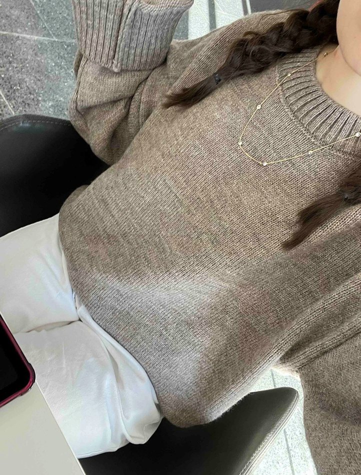 Sütlü kahve trıko kazak - Görsel 2