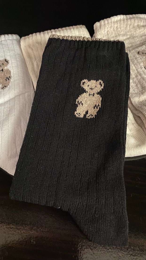 6 çift pamauklu ayıcıklı çorap - Görsel 4