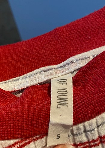 Kadın Kırmızı Çizgili İnce Triko Kazak - Görsel 3