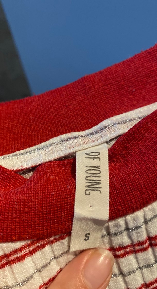 Kadın Kırmızı Çizgili İnce Triko Kazak - Görsel 3