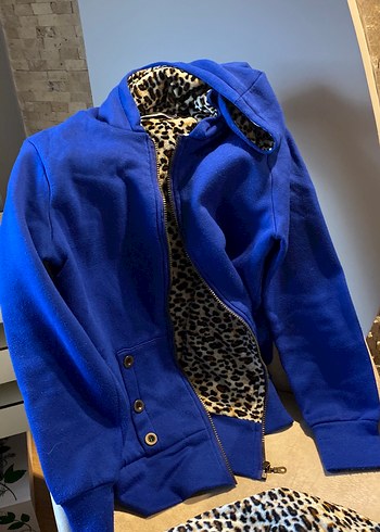 Siyah Leopar Desenli Kadın Süet Ceket - Görsel 6