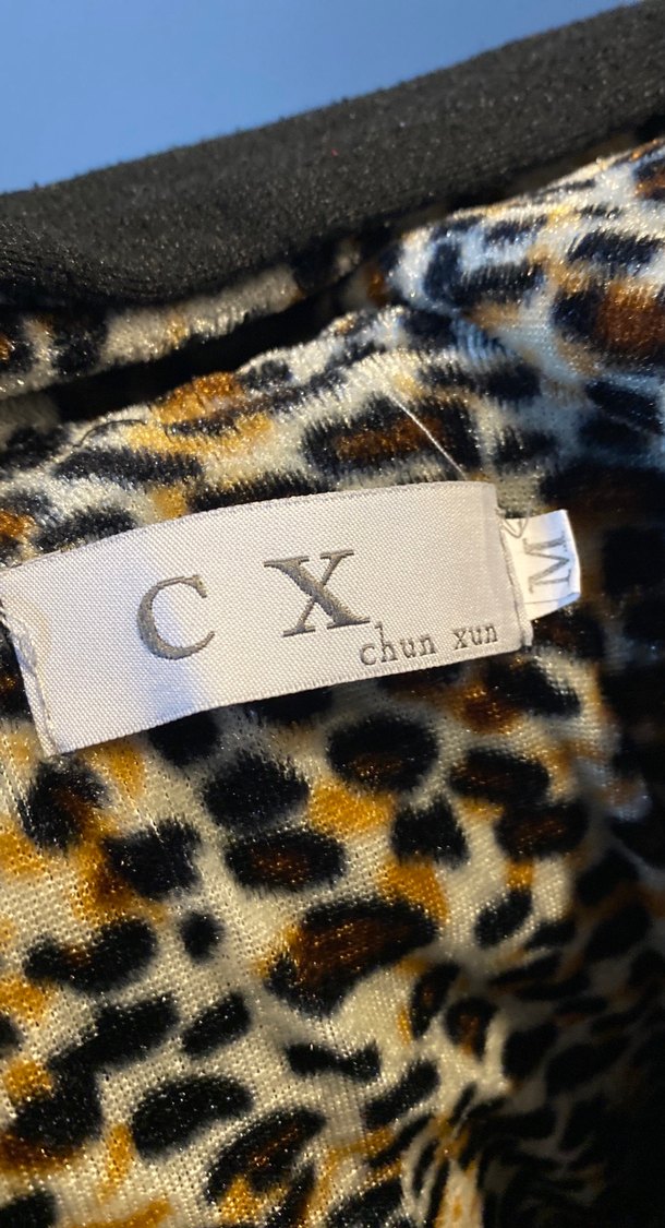 Siyah Leopar Desenli Kadın Süet Ceket - Görsel 5