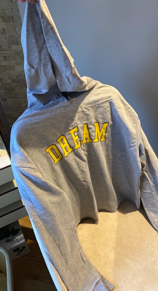 Gri Kapüşonlu Uzun Kollu Sweatshirt - Görsel 2