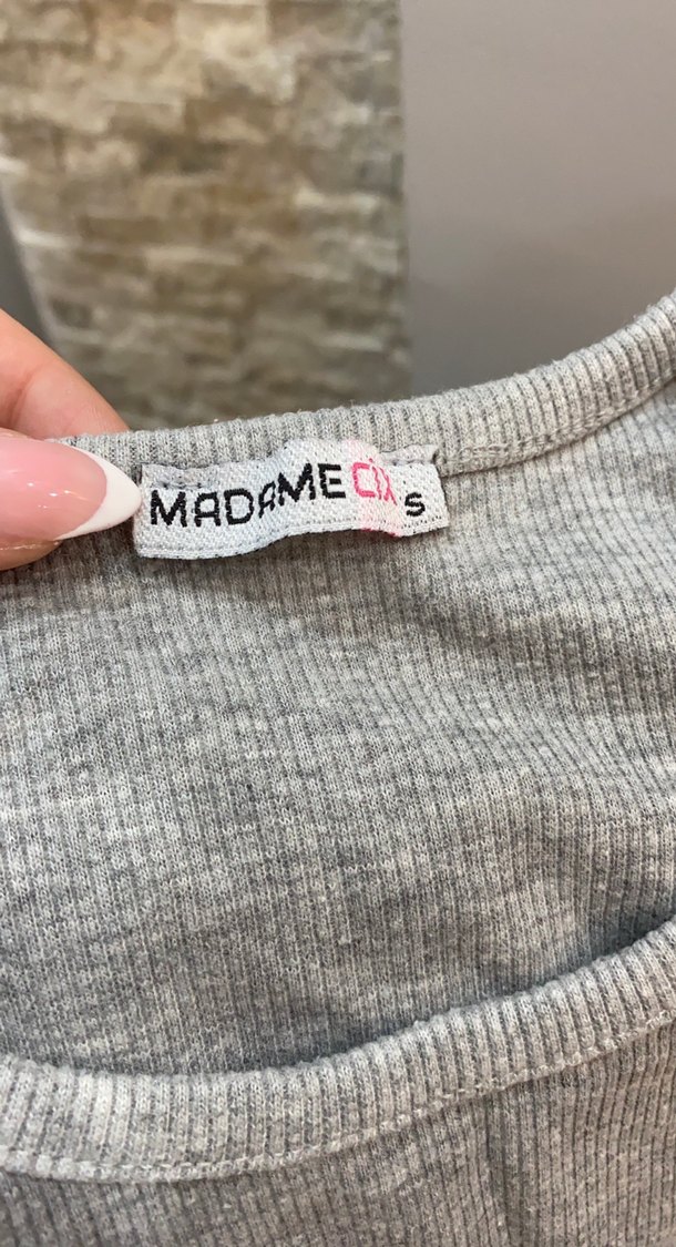 Gri Kadın Basic Kolsuz Crop Top - Görsel 2