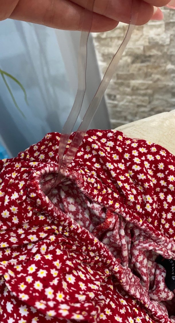 Kırmızı Fırfırlı Uzun Kollu Mini Bluz - Görsel 4