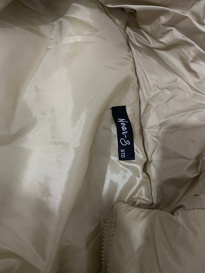 Bej Uzun Kadın Kışlık mont - Görsel 4