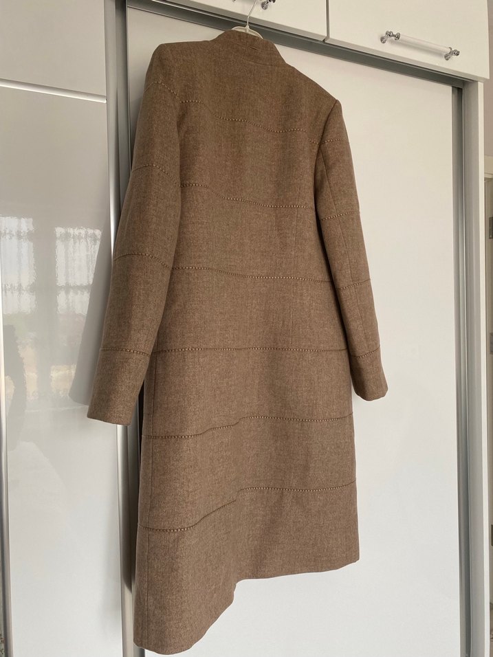 Bej Kadın Uzun  Kaban - Görsel 3