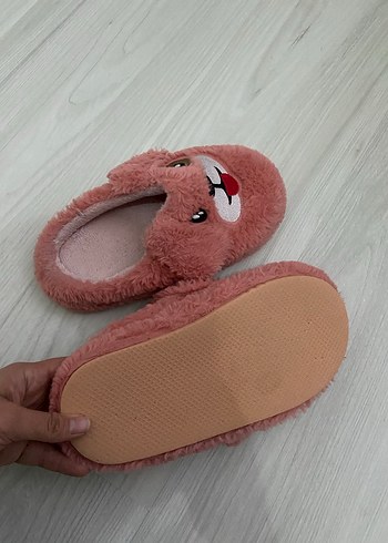 Kız Çocuk Pembe Peluş Ev Terliği - Görsel 3