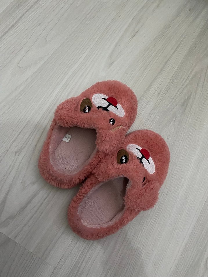 Kız Çocuk Pembe Peluş Ev Terliği - Görsel 2