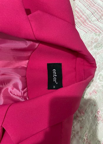 Pembe Düğmeli Kadın Blazer Ceket - Görsel 4