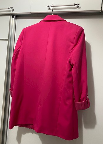 Pembe Düğmeli Kadın Blazer Ceket - Görsel 2