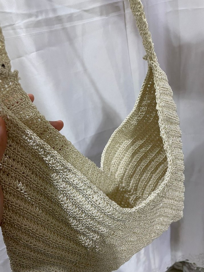 Bej Örgü Kadın Çanta - Görsel 4
