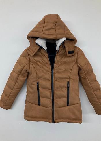 Siyah Erkek Çocuk Kürklü Kapüşonlu Kaban - Görsel 2