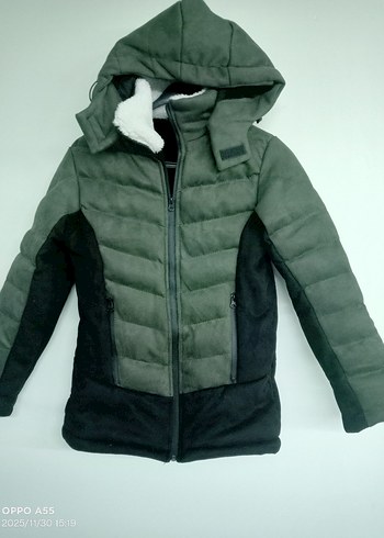 Koyu Mavi Kapüşonlu Kadın Kış Montu - Görsel 2