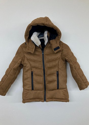 Erkek Çocuk Gri Kapüşonlu Polar Mont - Görsel 3