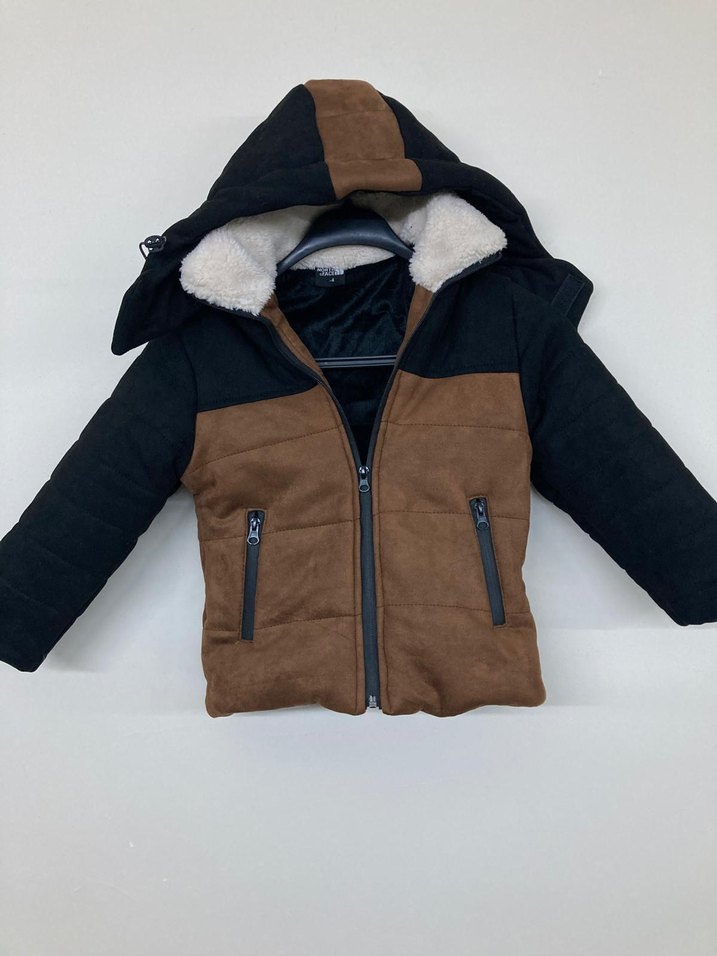 Kürklü Kapüşonlu Erkek Çocuk Mont - Görsel 4