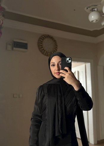 Siyah Janjanlı Kumaş Kadın Elbise - Görsel 2