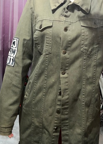 Düğmeli Haki Midi Kadın Ceket - Görsel 6