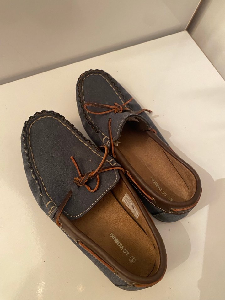 Mavi Gri Süet Erkek Çocuk Loafer - Görsel 4