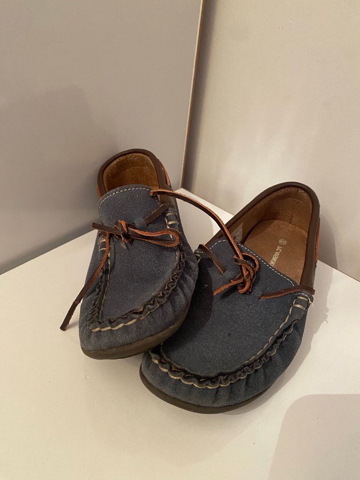 Mavi Gri Süet Erkek Çocuk Loafer - Görsel 2