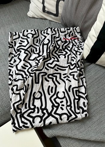 Erkek Siyah Beyaz Desenli Rahat Pijama Altı - Görsel 3